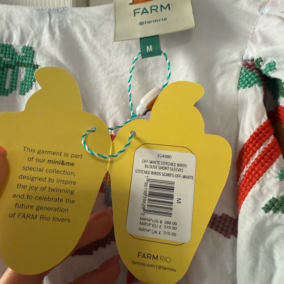 NWT FARM Rio Crotchet Parrot Ruffle Crop Top - Picture 7 of 7